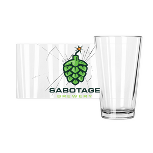 Shattered Sabotage Pint Glass